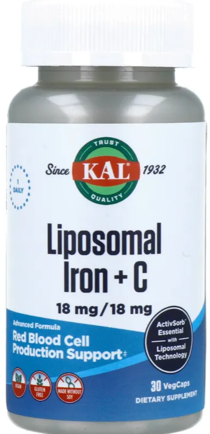 Kal Liposomaal Ijzer Vitamine C Capsules (30 capsules)