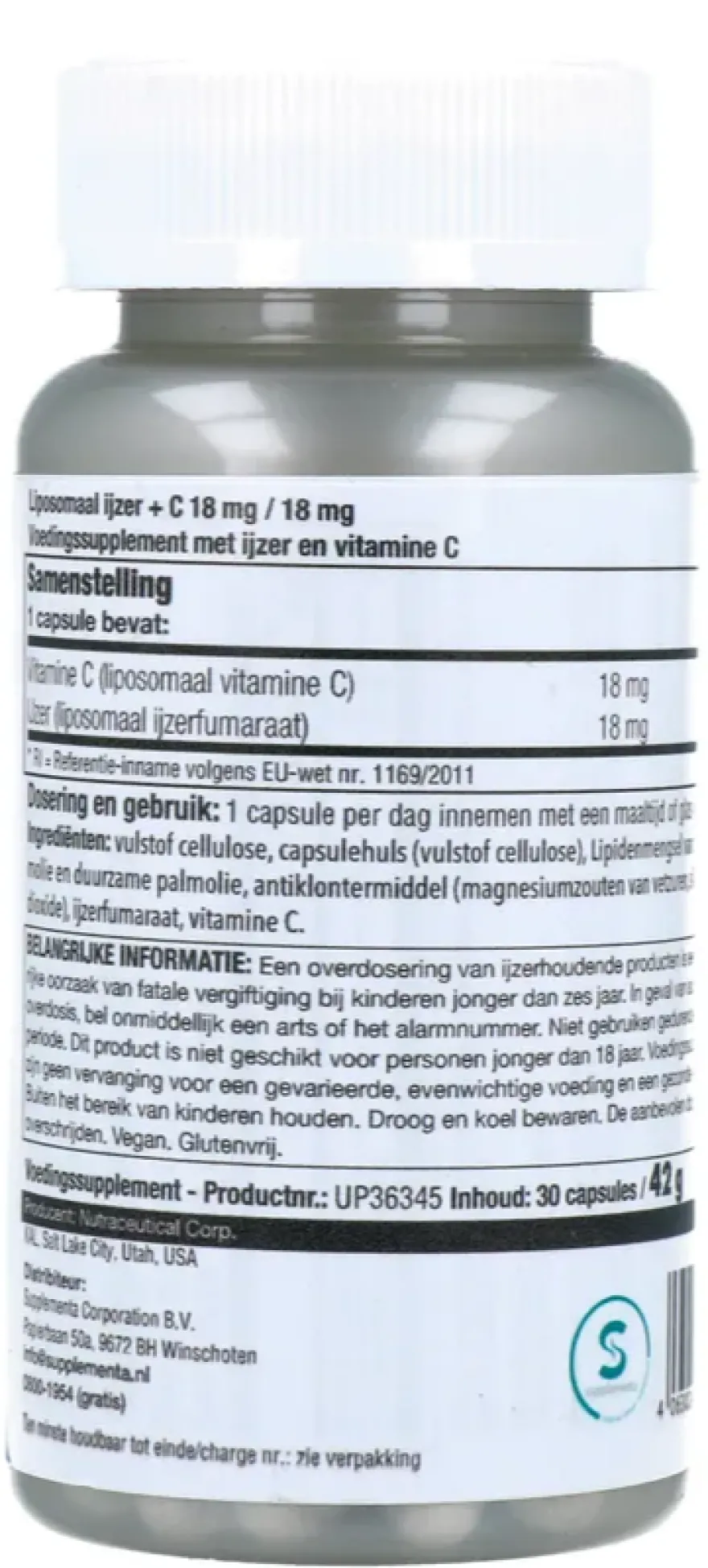 Kal Liposomaal Ijzer Vitamine C Capsules (30 capsules)