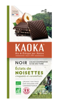 Kaoka Chocolade Puur 66% Hazelnoten Bio (100 gr)