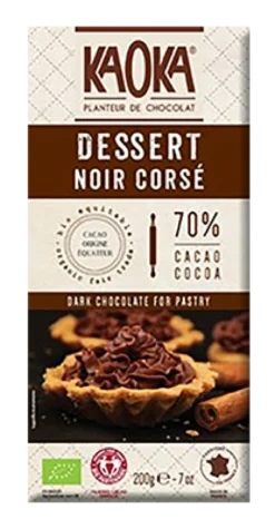 Kaoka Chocolade Puur 72% voor Desserts Bio (200 gr)