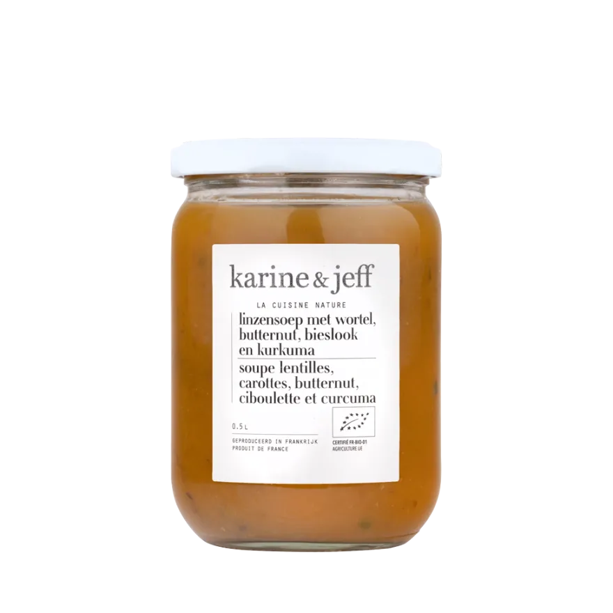 Karine & Jeff Bio Karine & Jeff Linzen Wortelsoep Bio (500 ml)