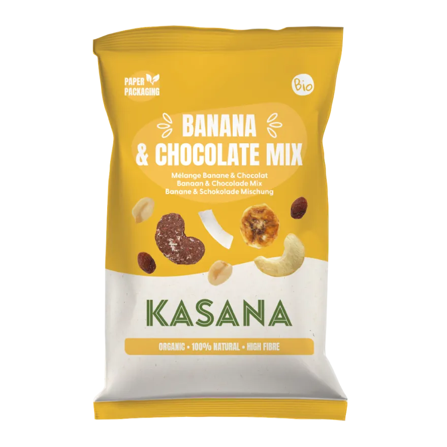 Kasana Fruits Kasana Mix Banaan Chocolade Bio (150 gr)