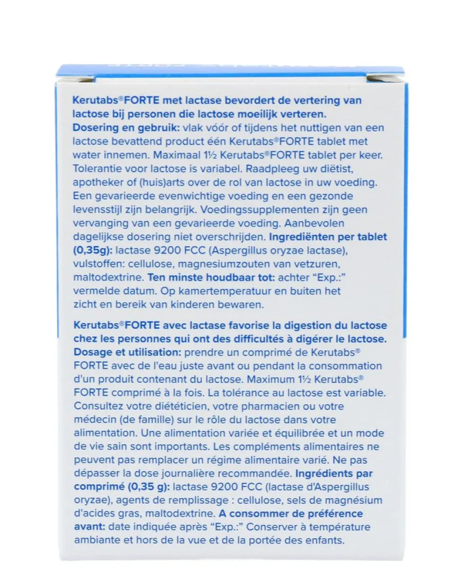 Kerutabs Forte Lactase Enzym 9200 Fcc Tabletten (50 tabletten)