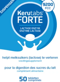 Kerutabs Forte Lactase Enzym 9200 Fcc Tabletten (50 tabletten)