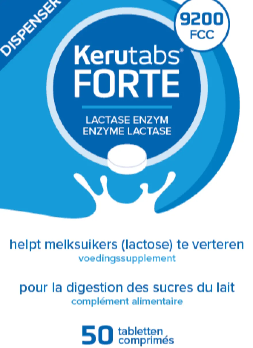 Kerutabs Forte Lactase Enzym 9200 Fcc Tabletten (50 tabletten)