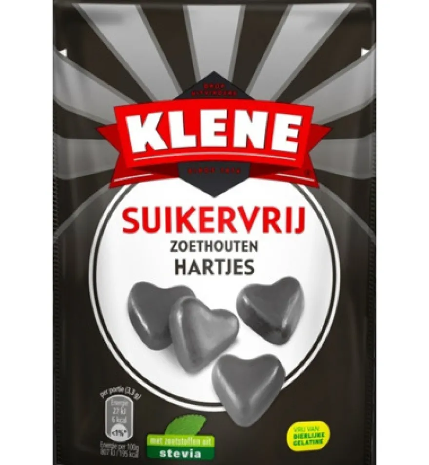 Klene Zoethouten hartjes suikervrij (110 gr)