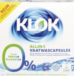 Klok Vaatwascapsules All-In-1 (26 stuks)