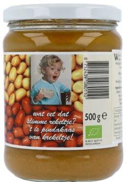 Krekeltje Pindakaas met zout eko bio (500 gr)