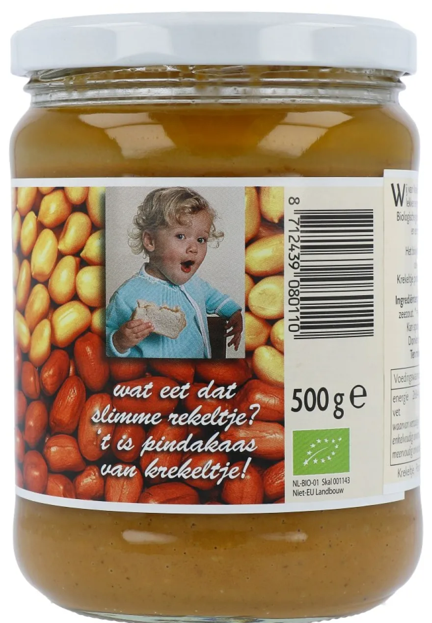 Krekeltje Pindakaas met zout eko bio (500 gr)