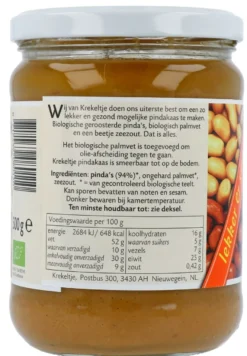 Krekeltje Pindakaas met zout eko bio (500 gr)
