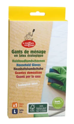 La Droguerie Ecologique Doos van één Paar Natuurlatex Handschoenen Large (1 paar)