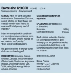 Lamberts Bromelaine 1250Gdu (60 tabletten)