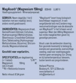 Lamberts MagAsorb (60 tabletten)