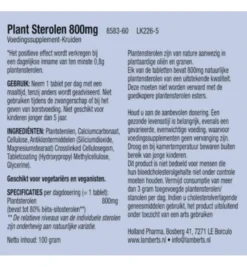 Lamberts Plant Sterolen 800Mg (60 tabletten)