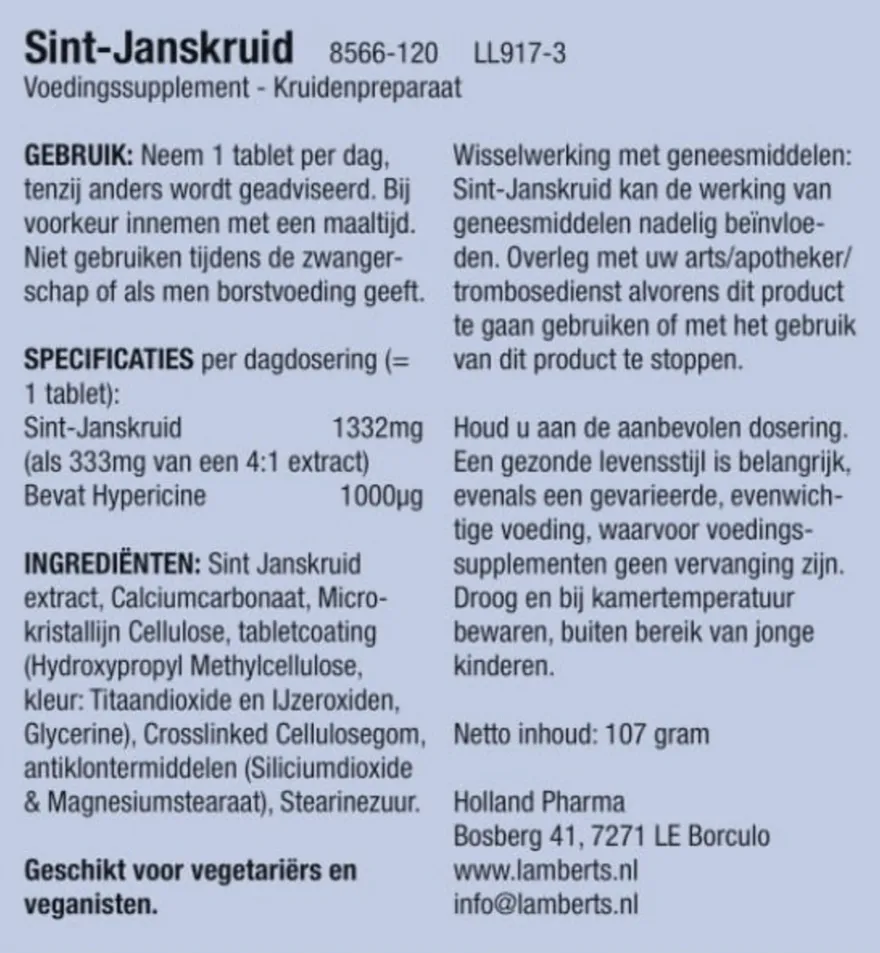 Lamberts St Janskruid (120 tabletten)