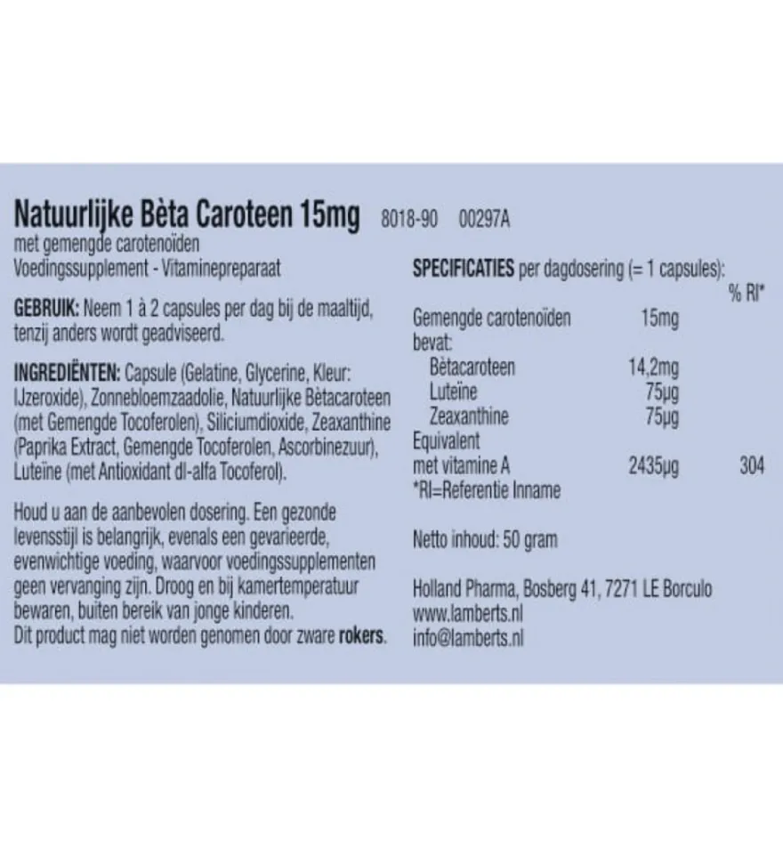 Lamberts Vitamine A 15mg natuurlijke (90 capsules)