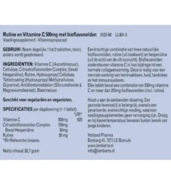 Lamberts Vitamine C 500mg rutine & bioflavonoiden (90 tabletten)
