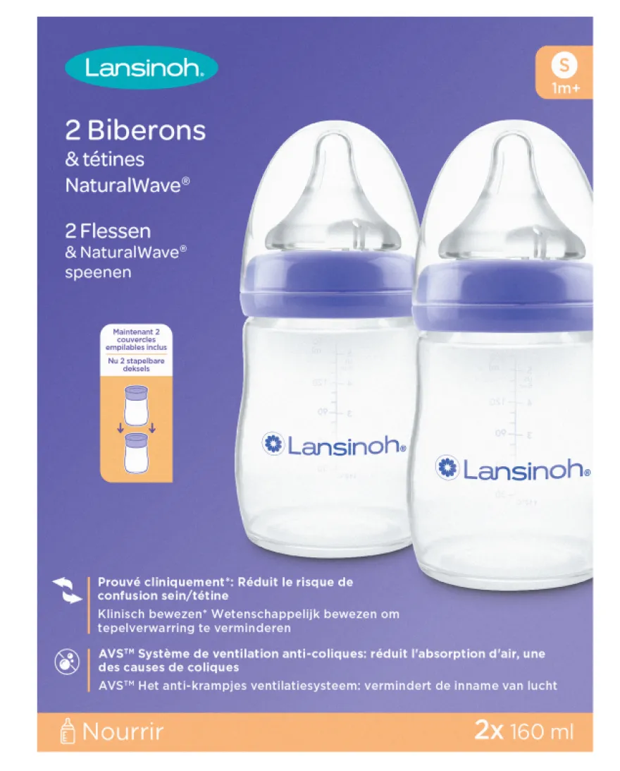 Lansinoh Natural Waves Drinkflessen (2 stuks)