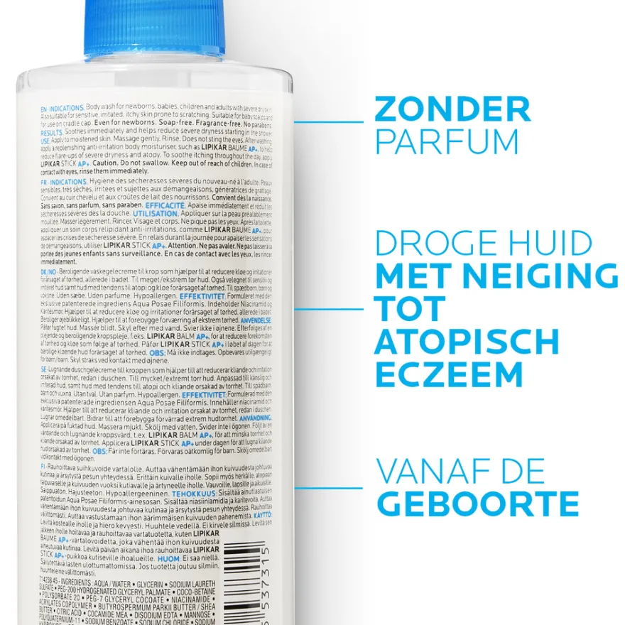La Roche-Posay Lipikar Syndet Ap+ Lipid-replenishing Wash Cream (400 ml)