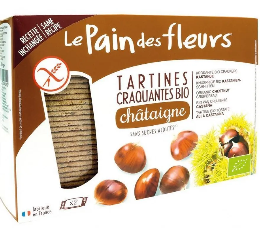 Le Pain Des Fleurs Tamme Kastanje Crackers Bio (300 gr)
