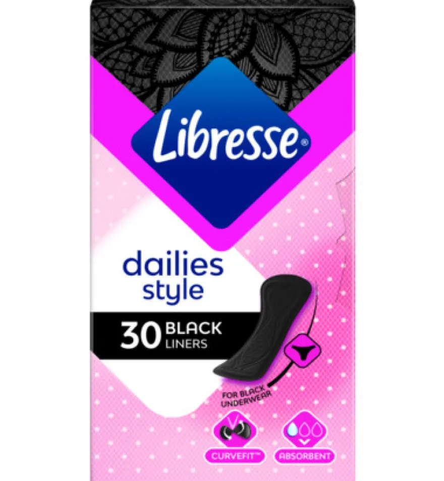 Libresse Inlegkruisjes normaal black (30 stuks)