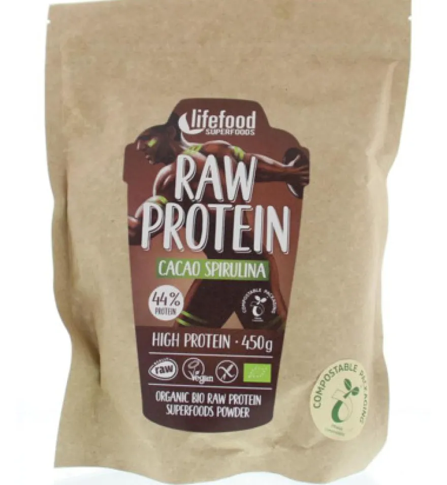 Lifefood Raw Protein Cacao Spirulina Bio (450 gr)