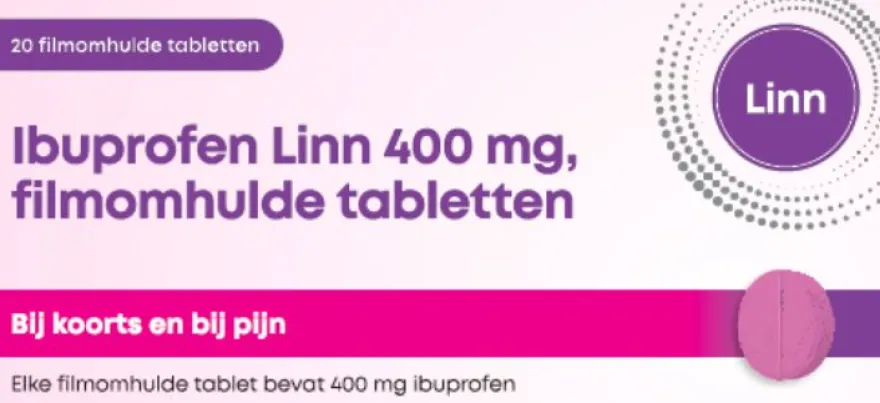 Linn Pharma Ibuprofen 400mg Roze Tablet (20 tabletten)