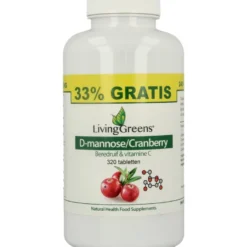 LivingGreens Cranberry D-mannose voordeelve rpakking (320 tabletten)