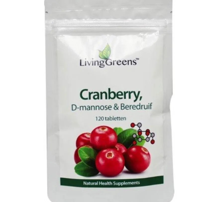LivingGreens Cranberry met D Mannose (120 tabletten)