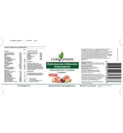 Livinggreens Multi Vitaminen & Mineralen Antioxidant (120 Tabletten)