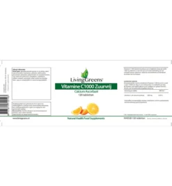 LivingGreens Vitamine C 1000 calcium ascorbaat (120 tabletten)