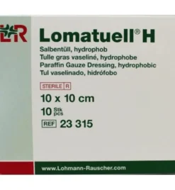 Lomatuell H gaasverband 10 cm x 10 cm (10 stuks)