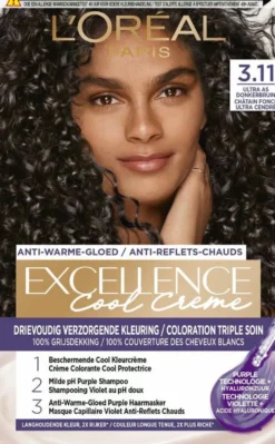 L’Oréal Paris Excellence Cool Creme 3.11 Ultra As Donkerbruin (1 set)