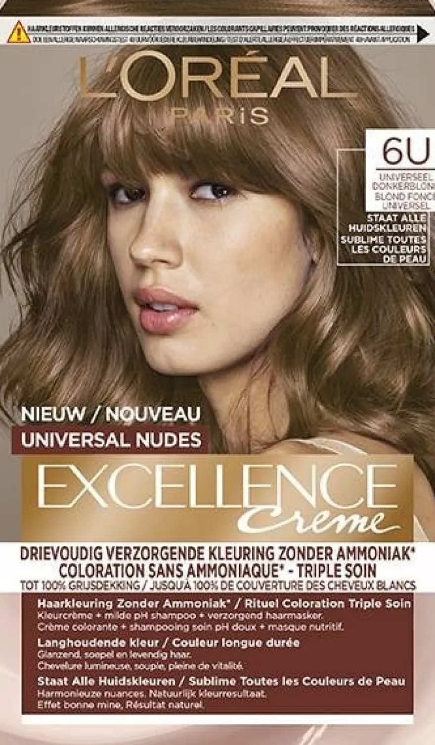 L’Oréal Paris Excellence Creme Universal Nudes 6U Donkerblond (1 stuk)