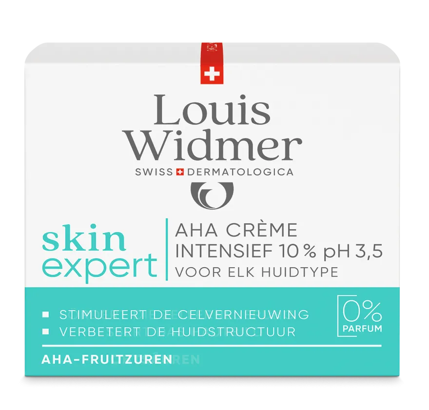 Louis Widmer Skinexpert Aha Crème Intensief 10 % Ph 3,5 zonder Parfum (50 ml)