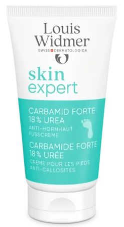 Louis Widmer Skinexpert Carbamide Forte 18 % Ureum Voetencrème tegen Eelt zonder Parfum (50 ml)