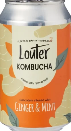 Louter Kombucha Gember Munt (330 ml)