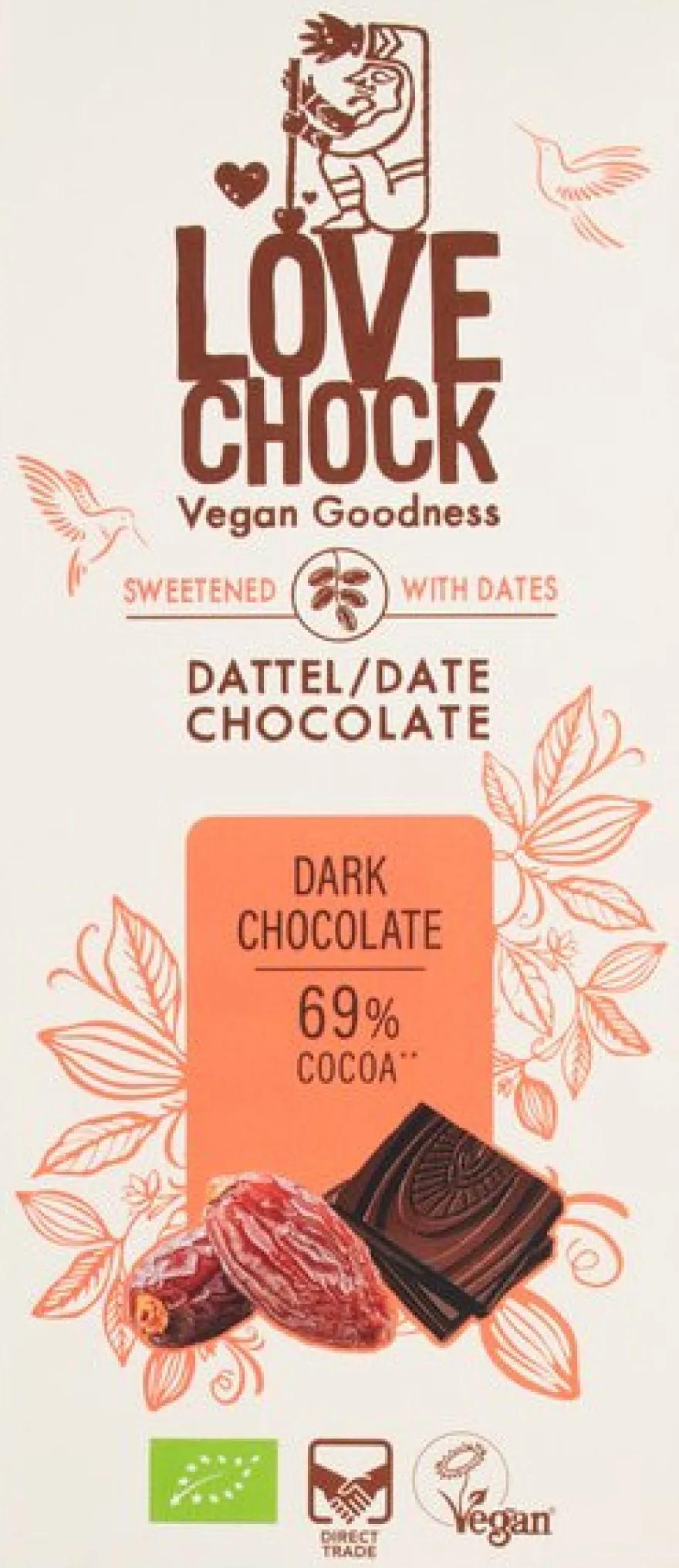 Lovechock Pure Chocolade Dadels (70 gr)
