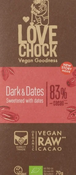 Lovechock Raw-Chocolate Dark & Dates (70 gr)