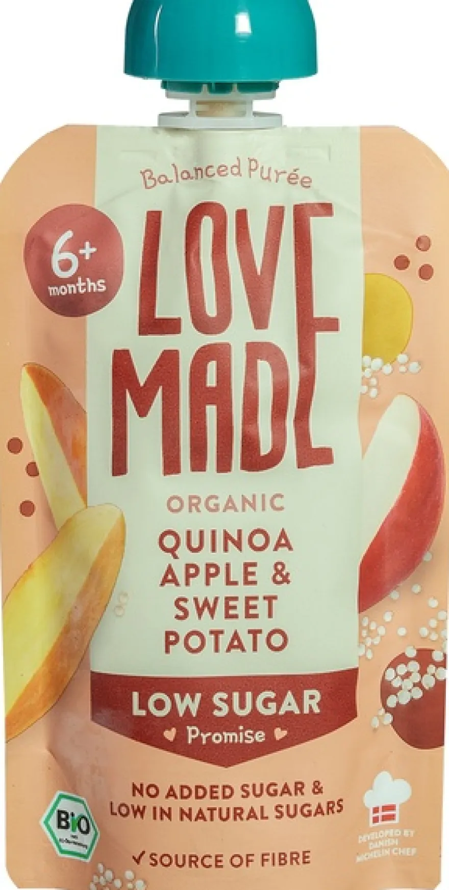 Lovemade Knijpzakje Quinoa Appel Zoete Aardappel 6+ Mnd (100 gr)