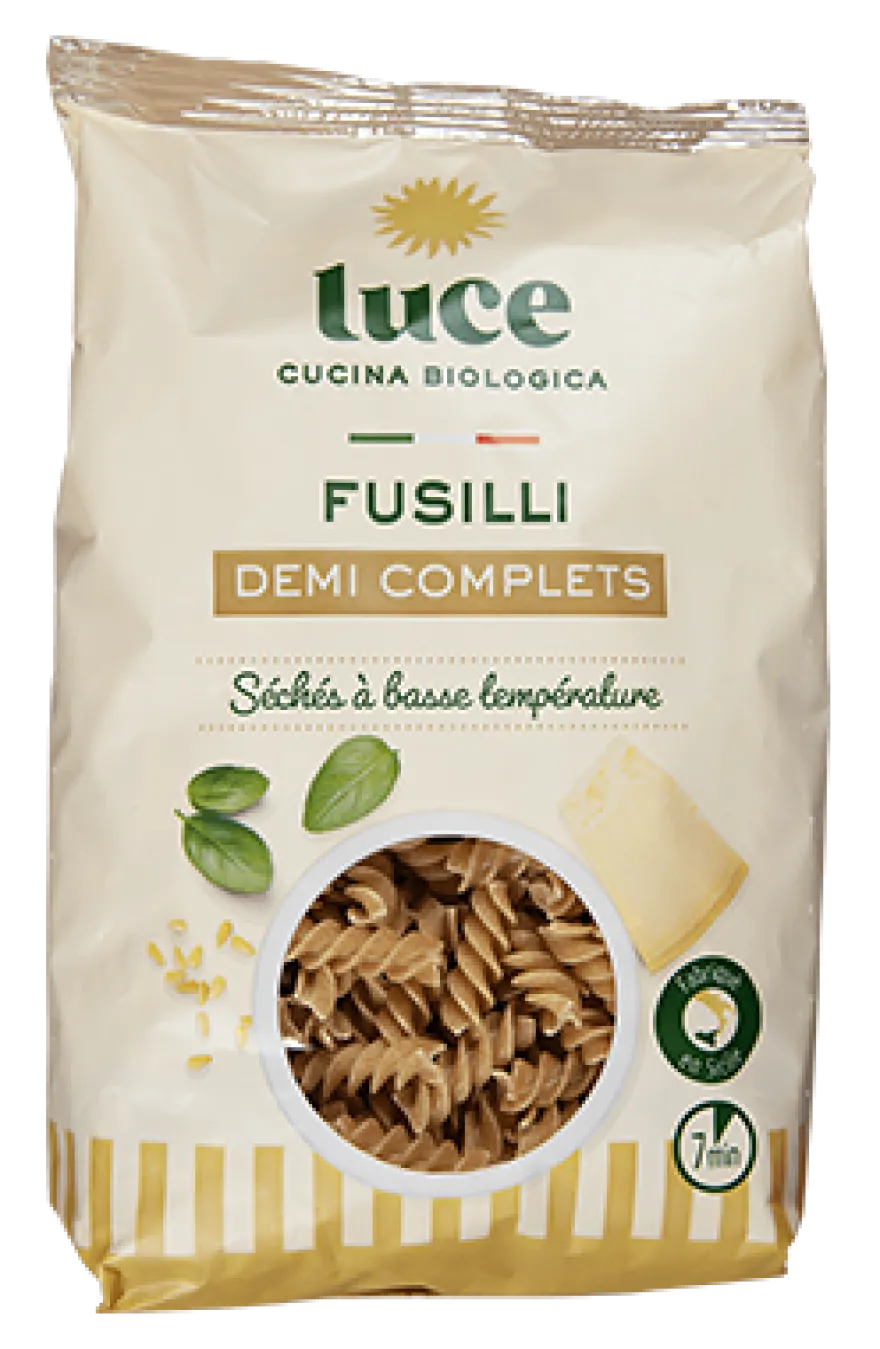 Luce Fusilli Halfvolkoren Gedroogd bij Lage Temperatuur Bio (500 gr)