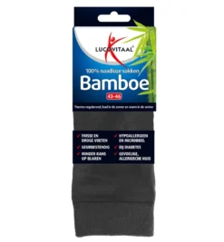 Lucovitaal Bamboe Lange Sokken Antraciet 43-46 (1 paar)
