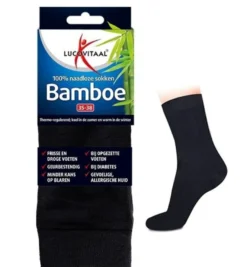 Lucovitaal Bamboe Lange Sokken Zwart 35-38 (1 paar)