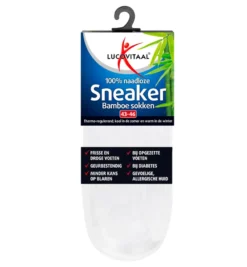 Lucovitaal Bamboe Sneakersokken Wit 38-42 (1 paar)