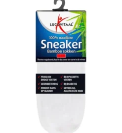 Lucovitaal Bamboe Sneakersokken Wit 43-46 (1 paar)