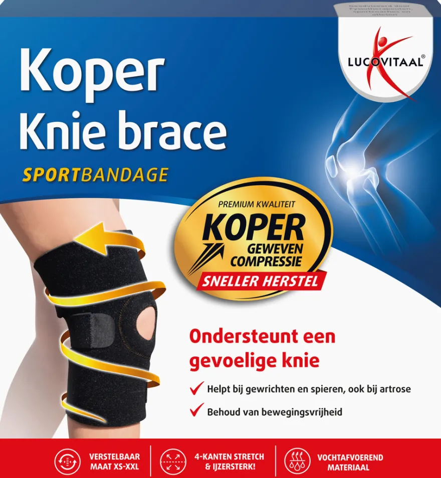 Lucovitaal Brace Knie Koper (1 stuk)