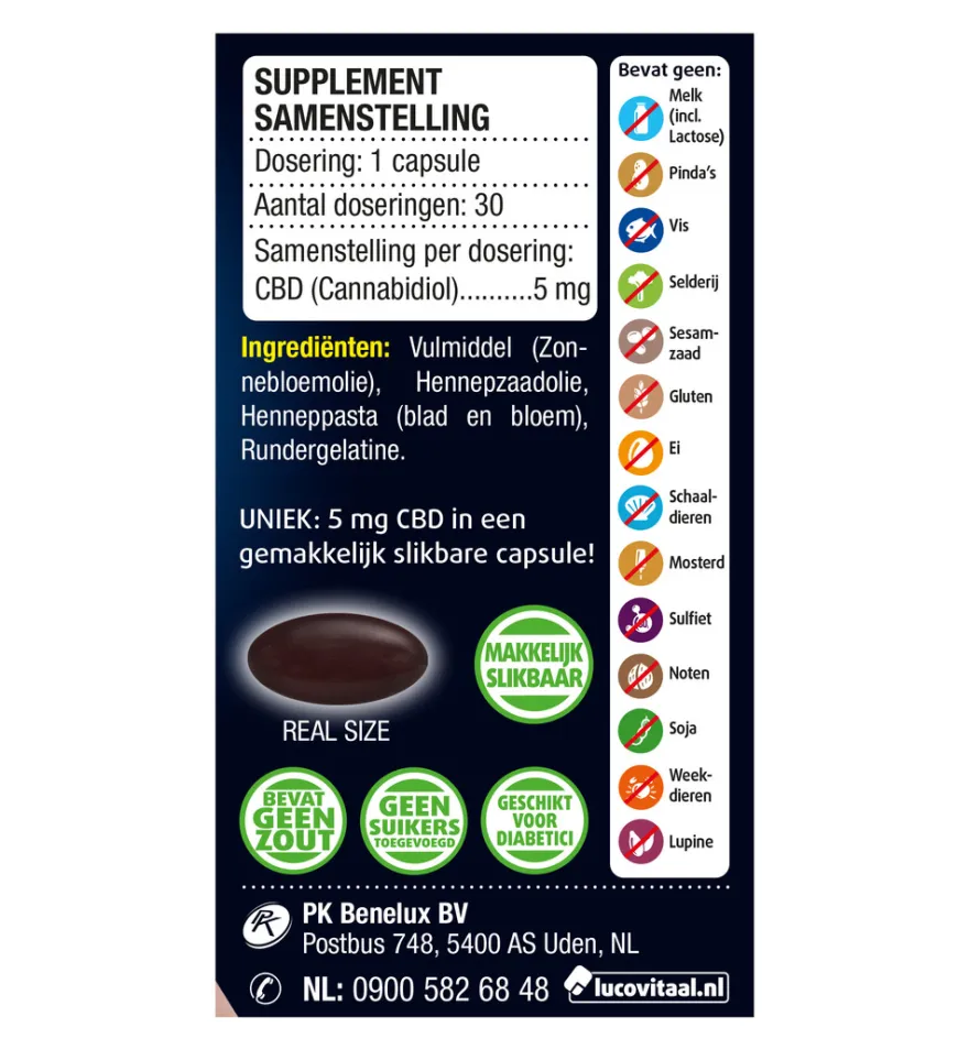 Lucovitaal CBD 5mg (30 capsules)