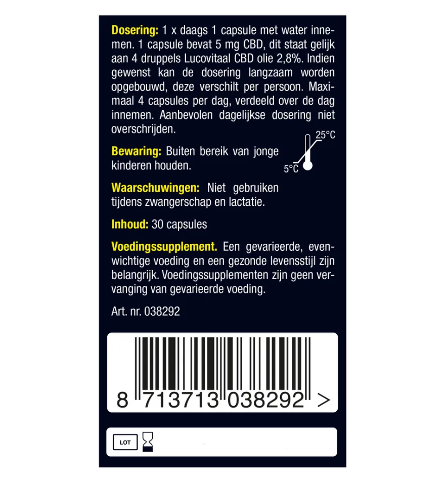 Lucovitaal CBD 5mg (30 capsules)