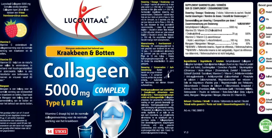 Lucovitaal Collageen Complex 5000mg (14 sticks)
