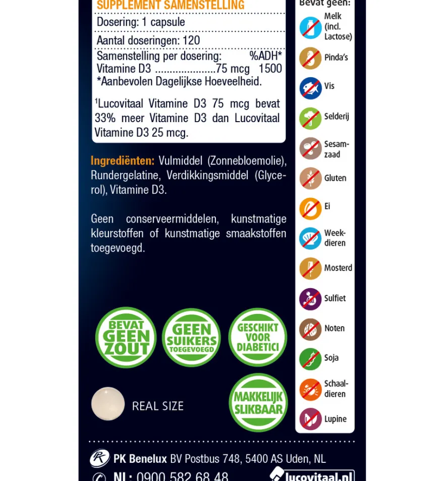 Lucovitaal D3 75mcg (120 capsules)